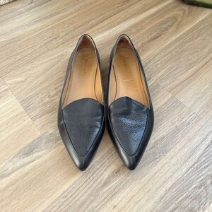 Everlane Black Pointed Leather Flats